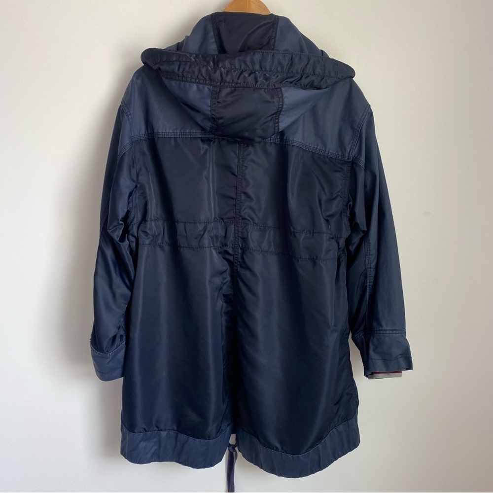 J.Crew Navy Blue Waxed Cotton Nylon Oversized Waterproof Rain Field Jacket M - Picture 3 of 16